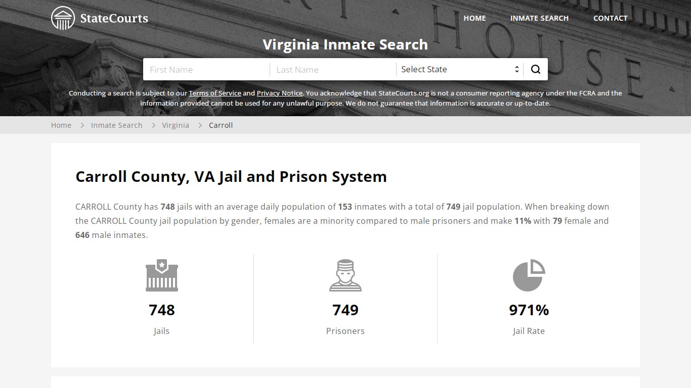 Carroll County, VA Inmate Search - StateCourts
