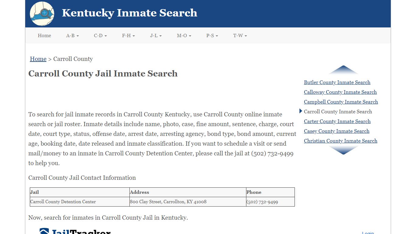 Carroll County Jail Inmate Search
